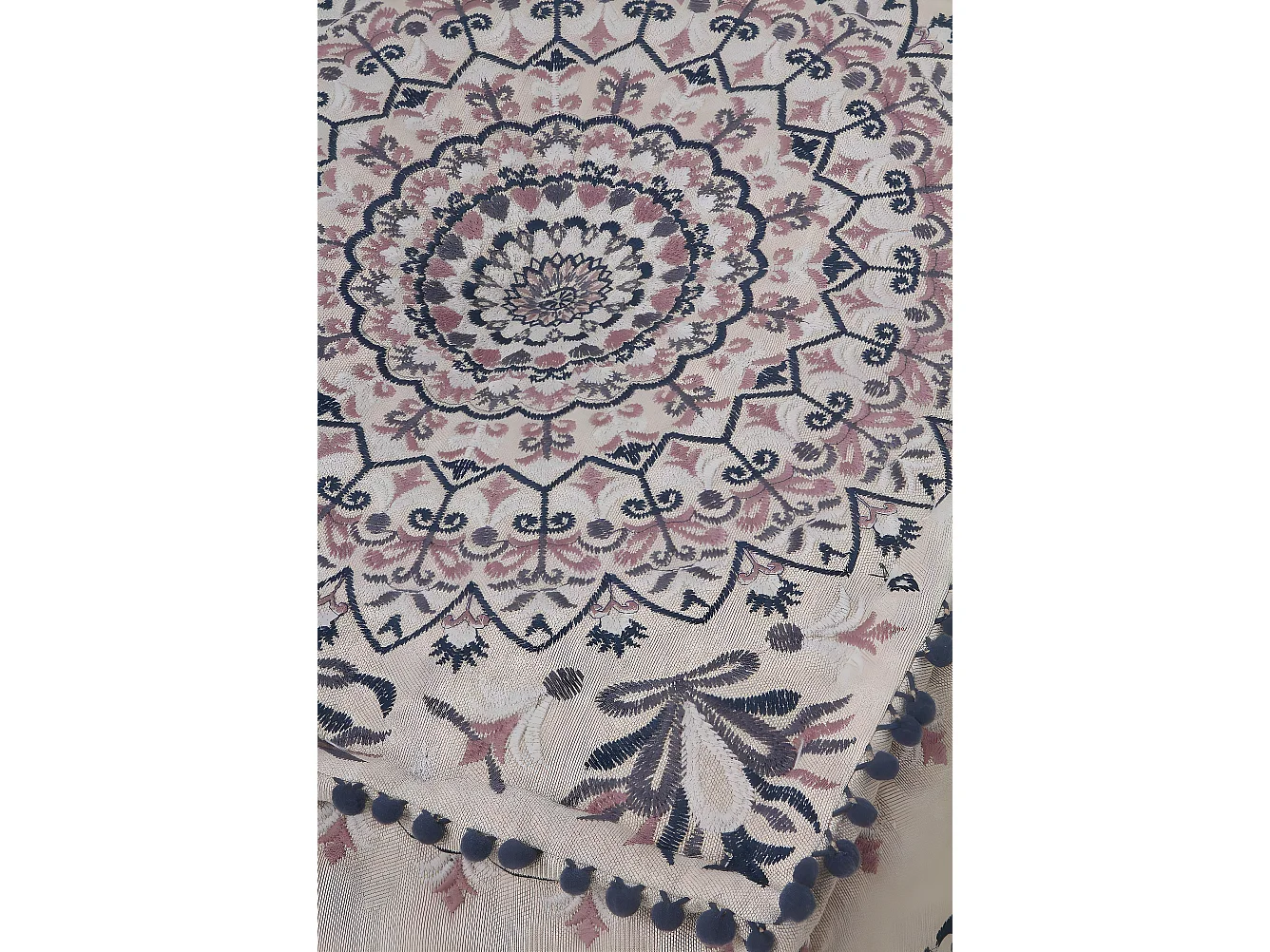 Pouf rettangolare in tessuto color lino