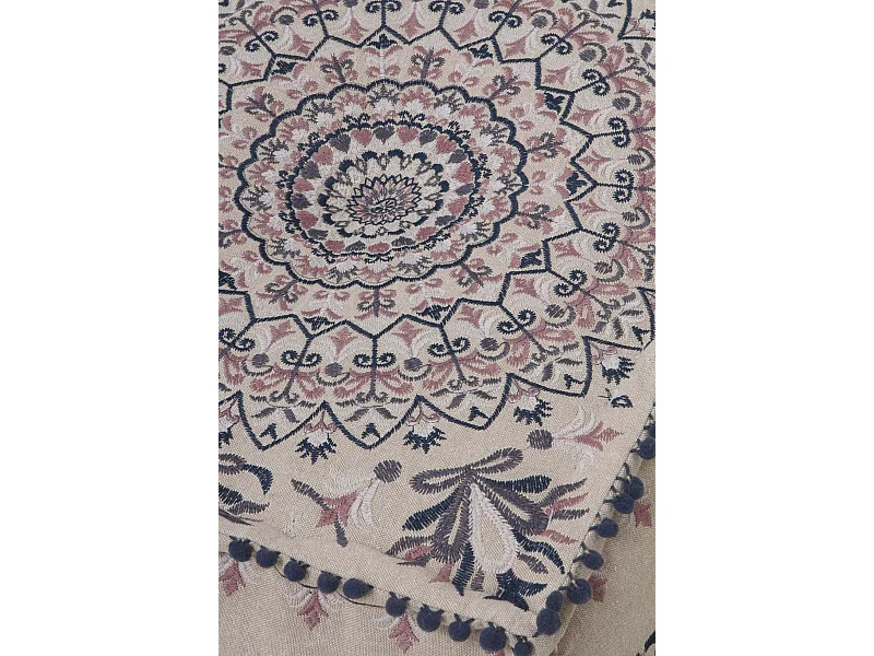 Rechteckiger Sitzpuff aus Leinentextil