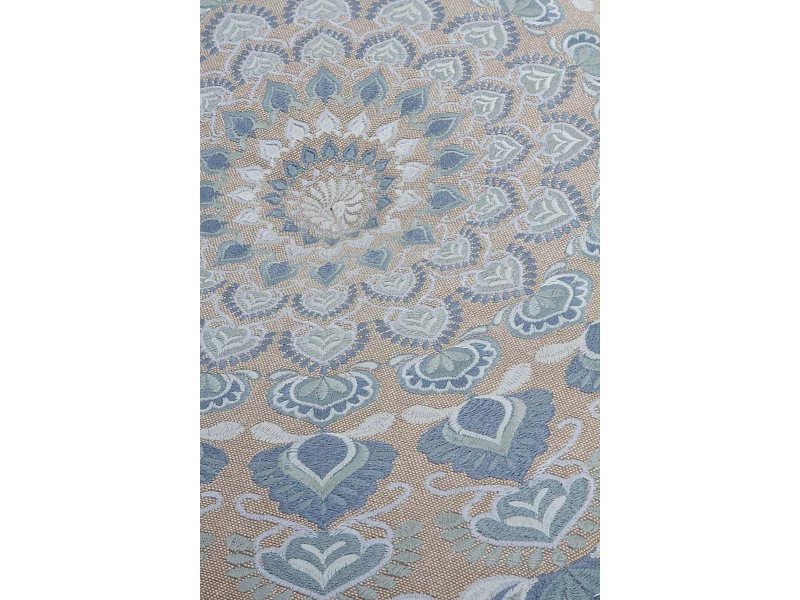 Pouf rond en tissu diamètre 55 cm couleur lin