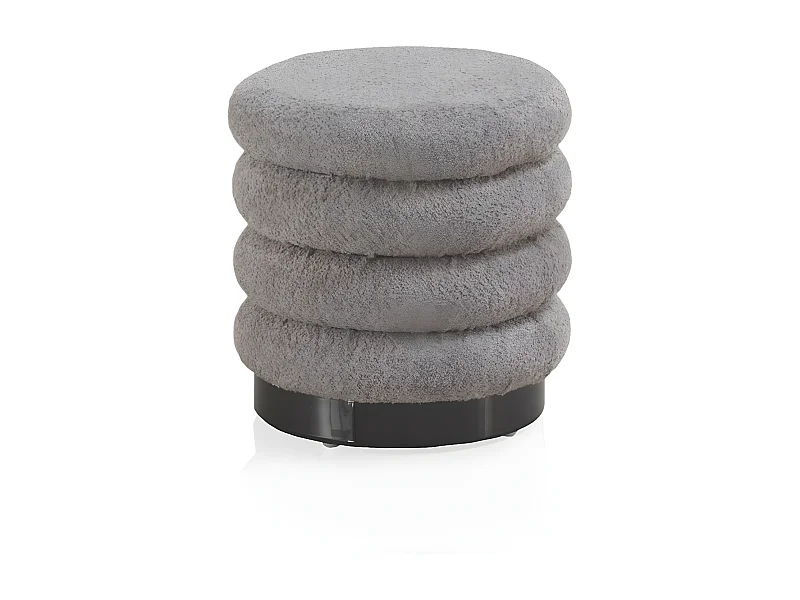 Tabouret tapissé gris