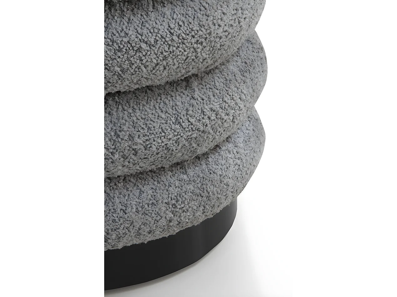 Grauer gepolsterter Hocker