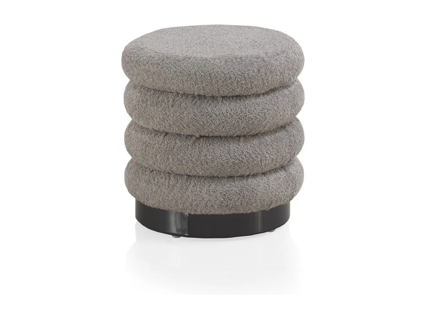 Grauer gepolsterter Hocker