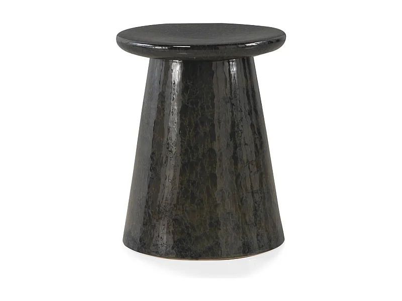 Dunkelblauer Beistelltischhocker aus Keramik