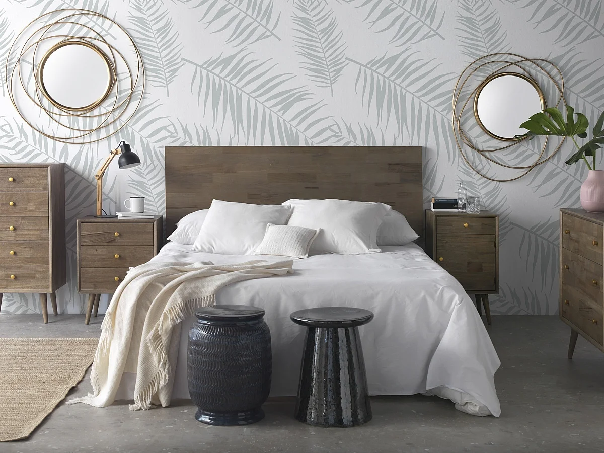 Tabouret table d'appoint en céramique bleu foncé