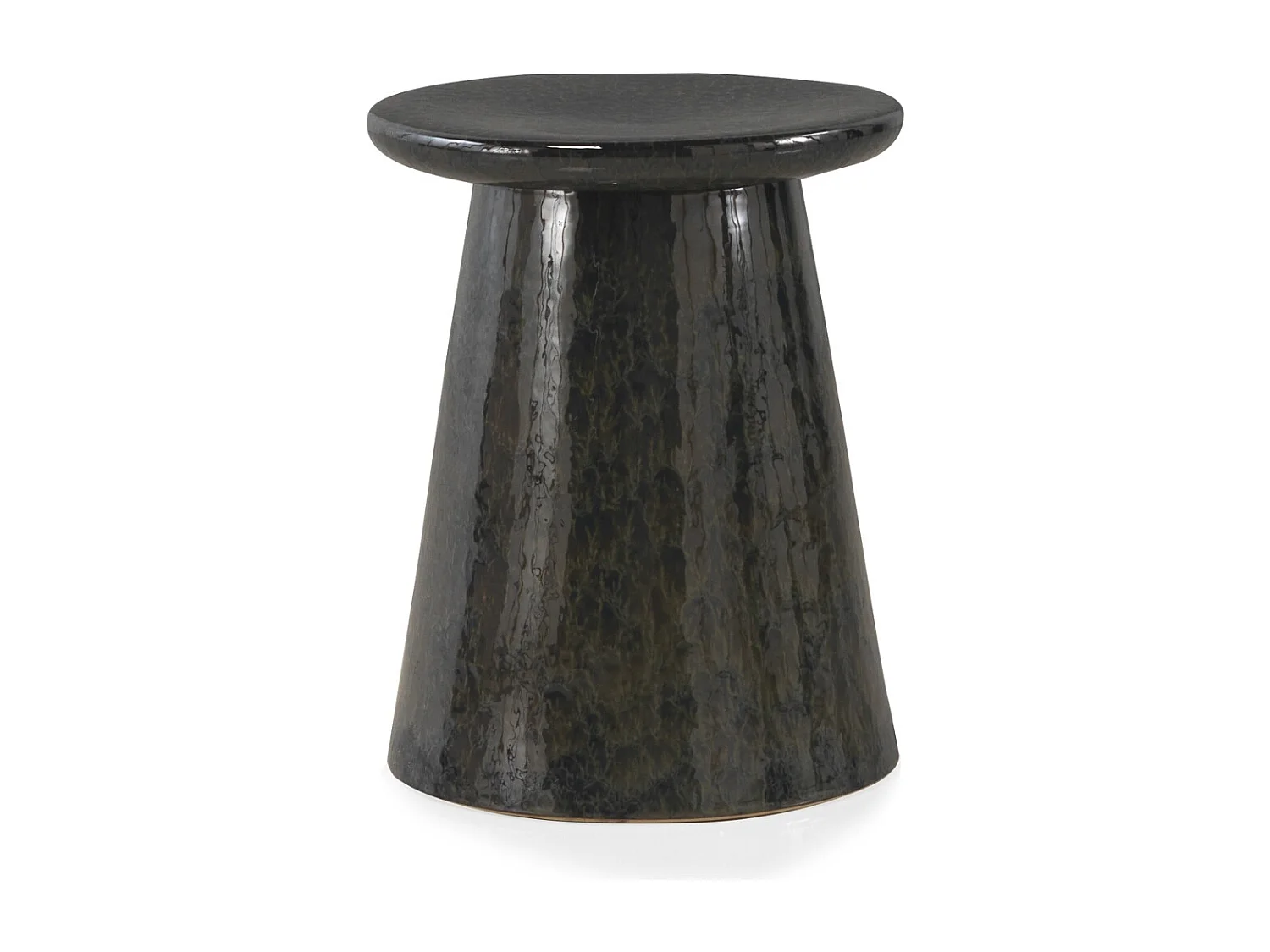 Dunkelblauer Beistelltischhocker aus Keramik