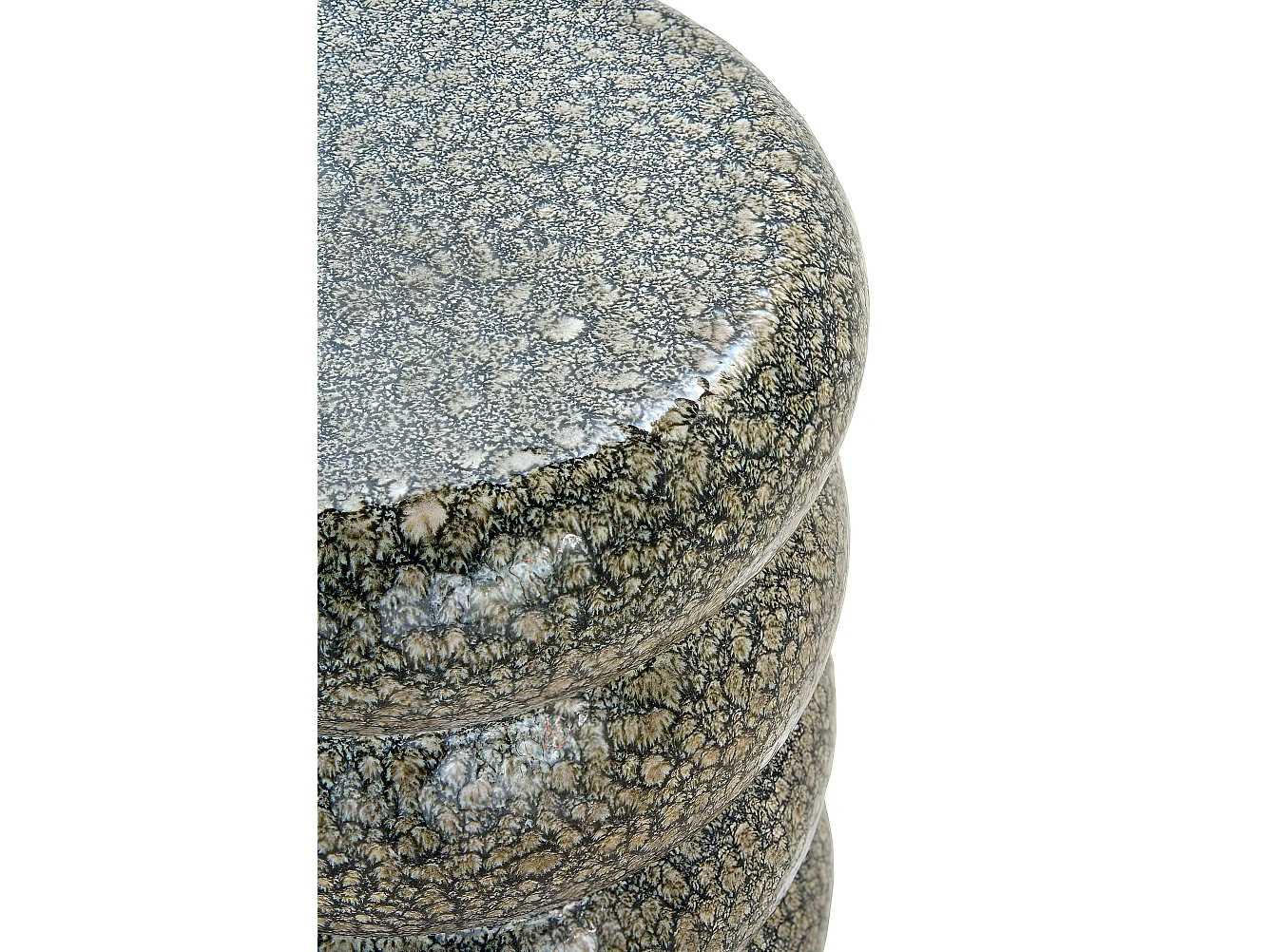 Tabouret de table en céramique noir et or