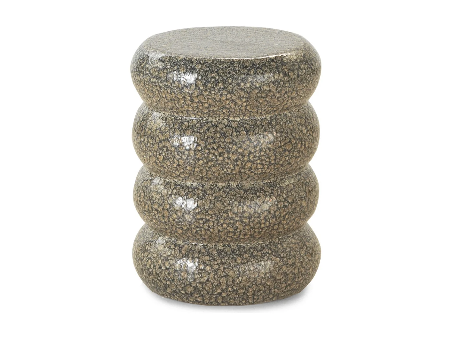 Taburete mesita auxiliar de cerámica negro y dorado