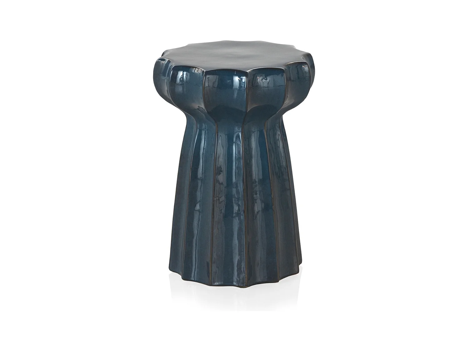 Tabouret de table en céramique bleu et blanc