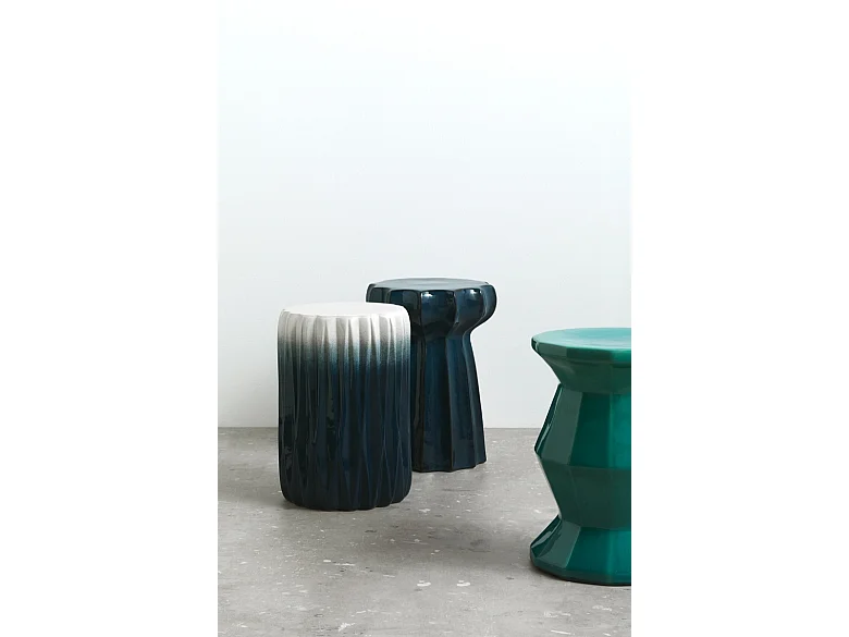 Tabouret d'appoint en céramique bleu