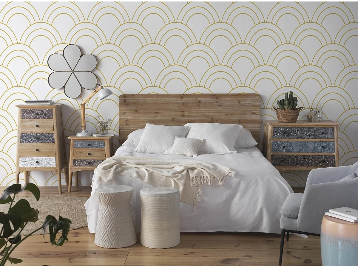 Tabouret table d'appoint en céramique beige