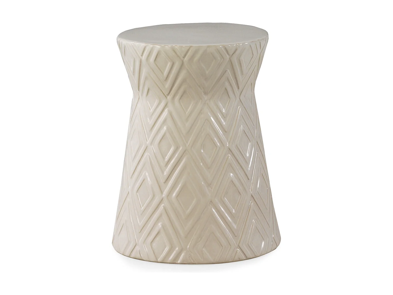 Tabouret table d'appoint en céramique beige