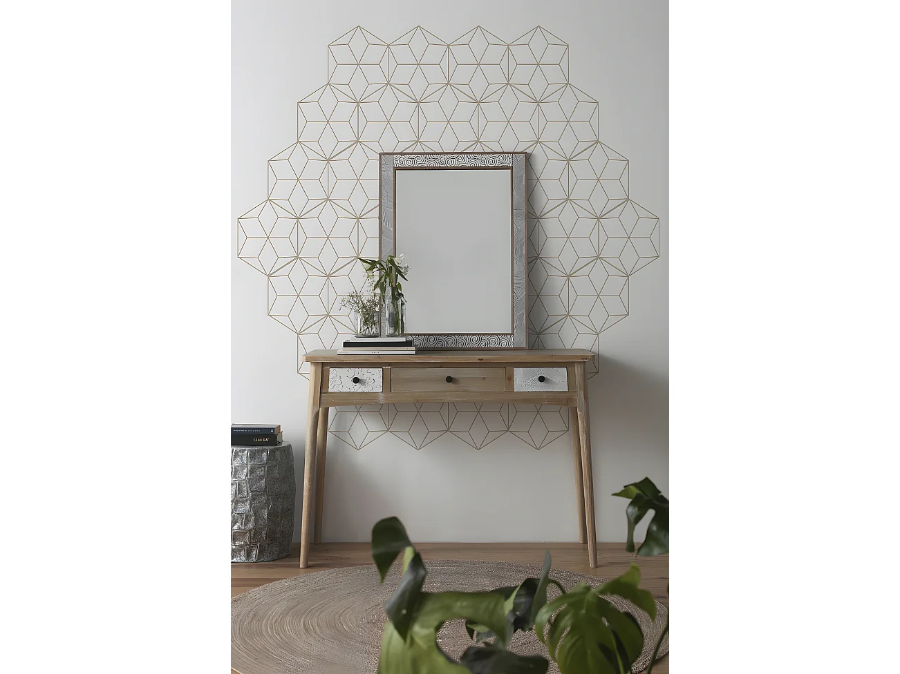 Tabouret de table en céramique bleu-gris