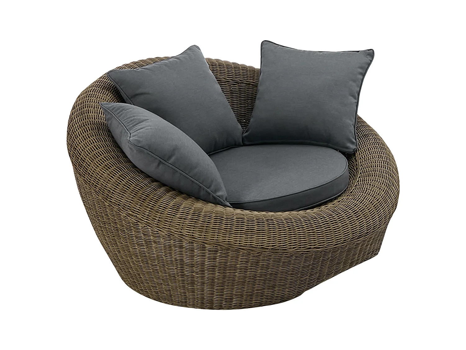 Lot de 2 fauteuils de jardin en résine tressée naturel foncé - WHITEHEAVEN de MYLIA