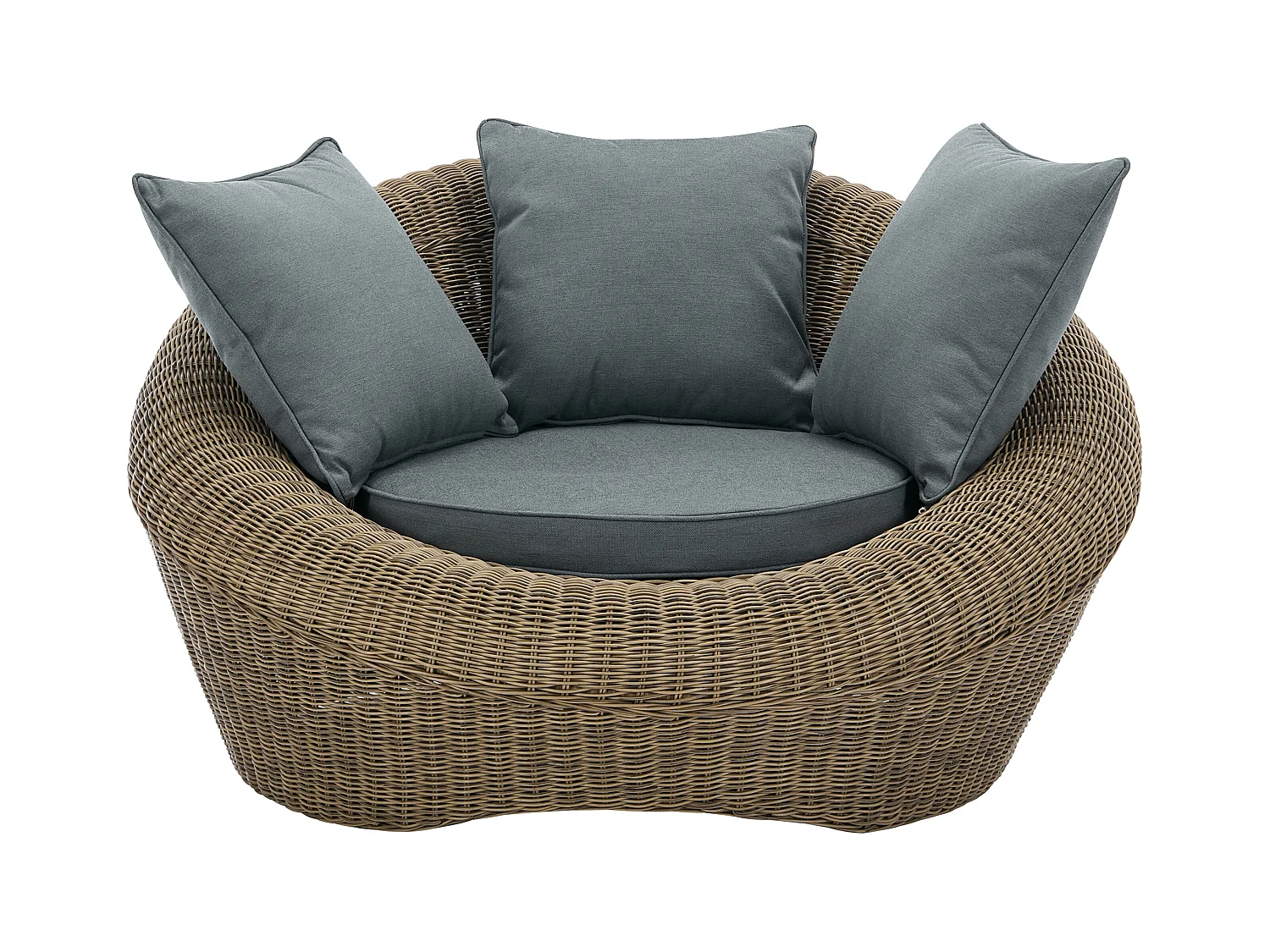 Lot de 2 fauteuils de jardin en résine tressée naturel foncé - WHITEHEAVEN de MYLIA