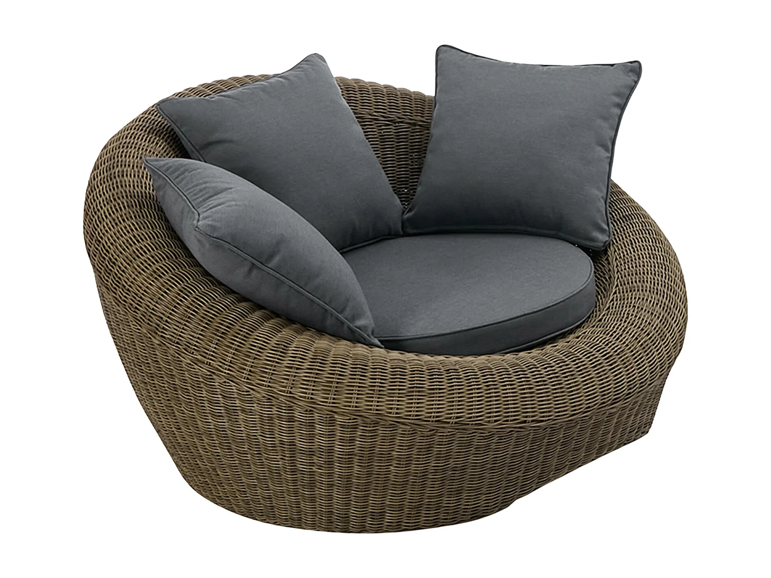 Lot de 2 fauteuils de jardin en résine tressée naturel foncé - WHITEHEAVEN de MYLIA