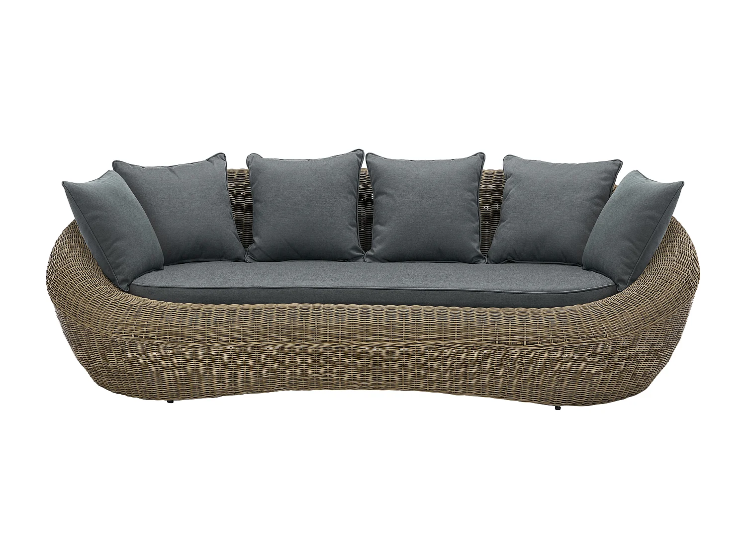Gartensofa 3-Sitzer - Polyrattan - Holzfarben dunkel - WHITEHEAVEN von MYLIA