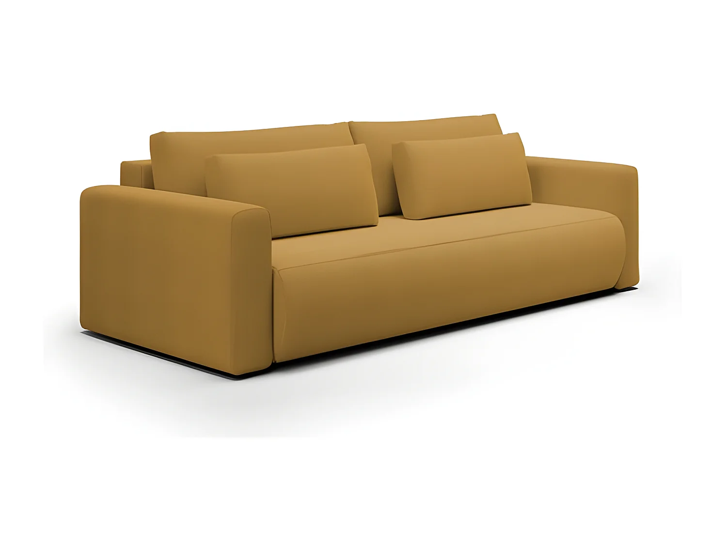 Canapé 3 places CURIA en tissu hydrophobe jaune