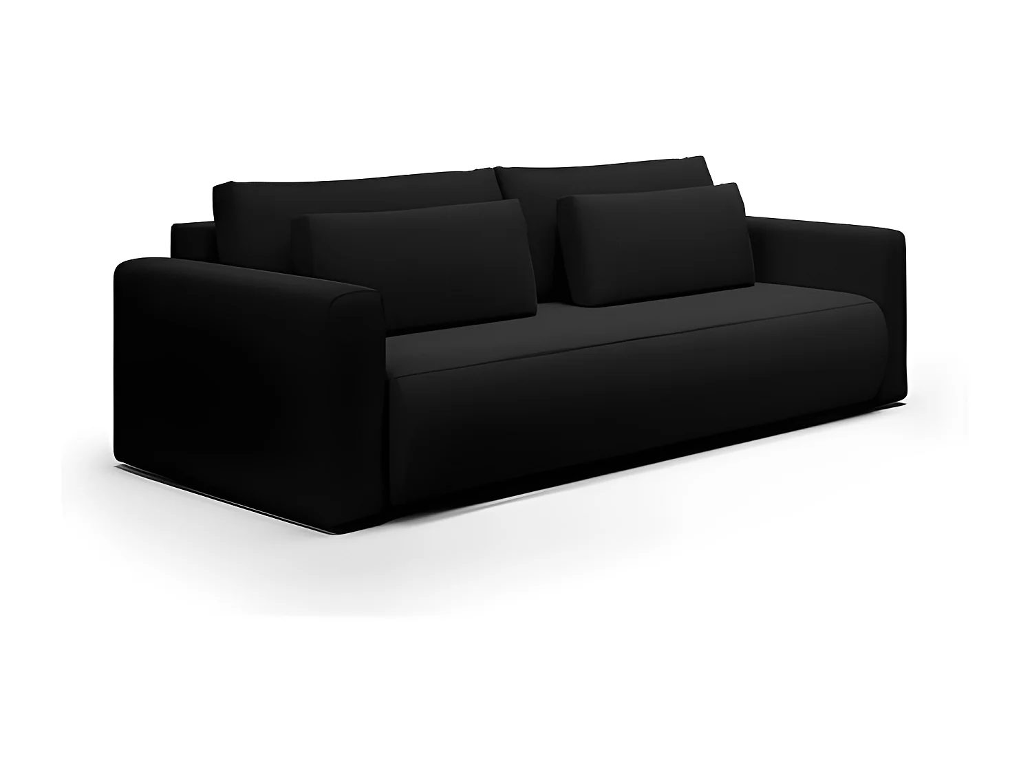 Canapé 3 places CURIA en tissu hydrophobe noir