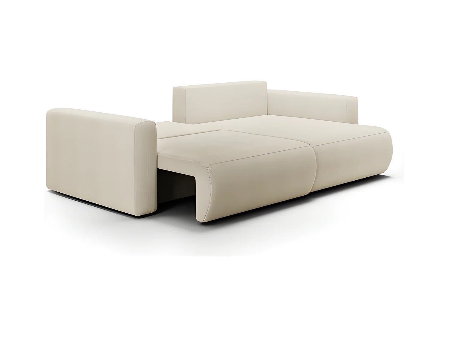 Canapé d'angle convertible CURIA en L en tissu hydrophobe anti tâche jaune