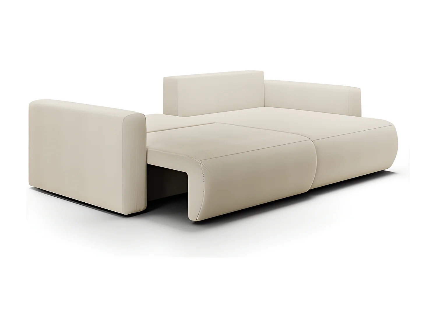 Canapé d'angle convertible CURIA en L en tissu hydrophobe anti tâche jaune