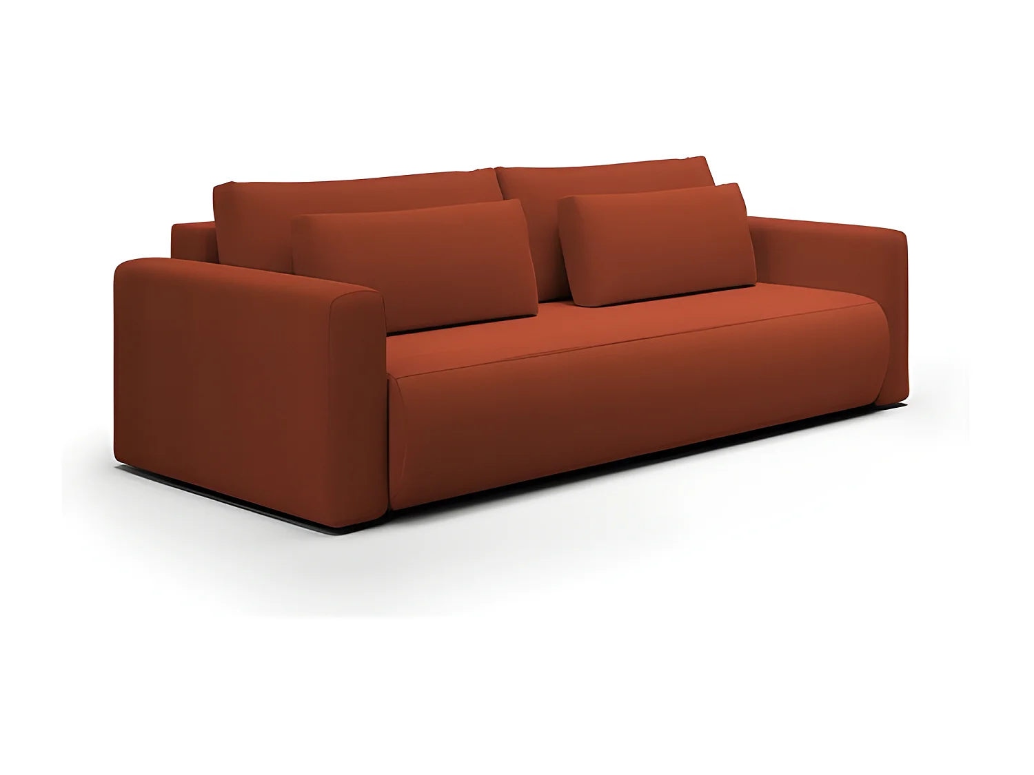 Canapé 3 places CURIA en tissu hydrophobe terracotta