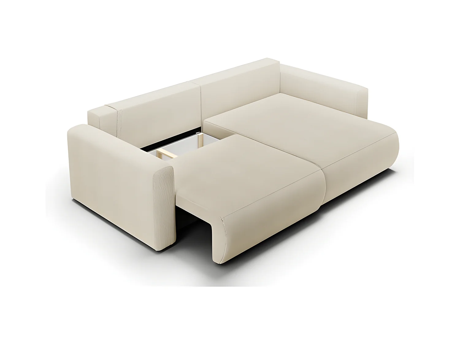 Canapé d'angle convertible CURIA en L en tissu hydrophobe anti tâche gris foncé