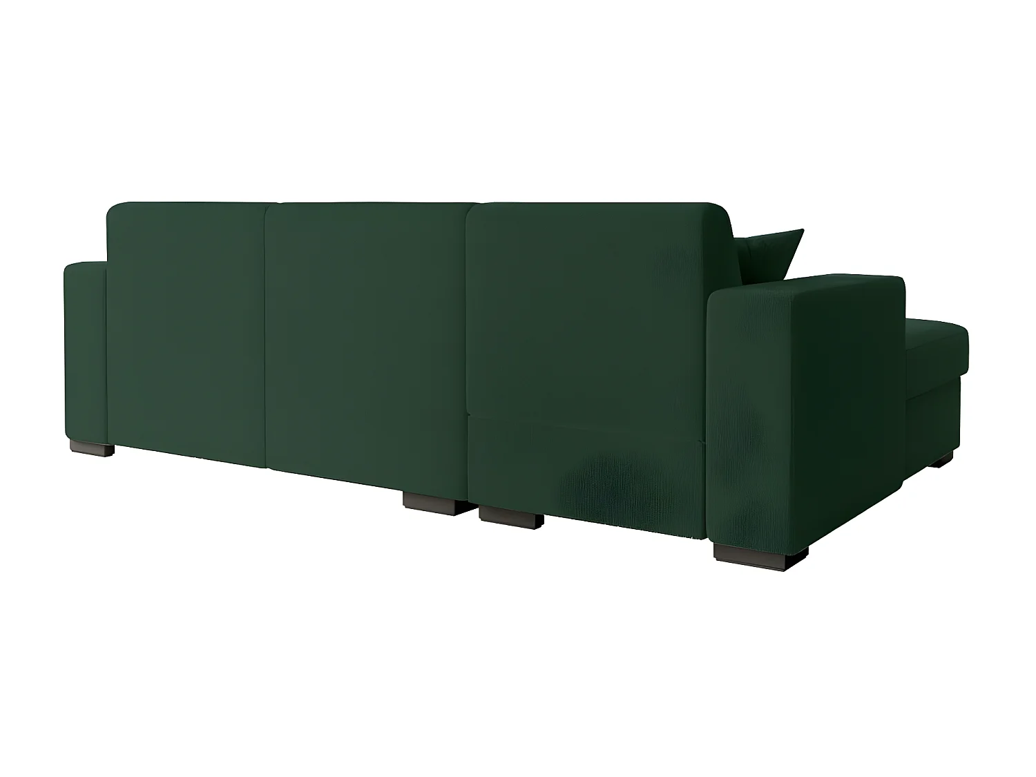 Canapé d'angle gauche 4 places Fuji XL convertible avec coffre en tissu bouclette - Vert - L262 x P157 x H83cm - Loungitude