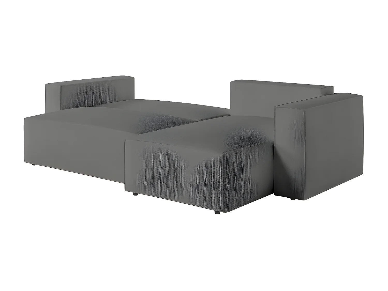 Canapé d'angle 3 places convertible réversible Clarisse avec coffre en tissu bouclette - Gris - L269 x P159 x H89cm - Loungitude