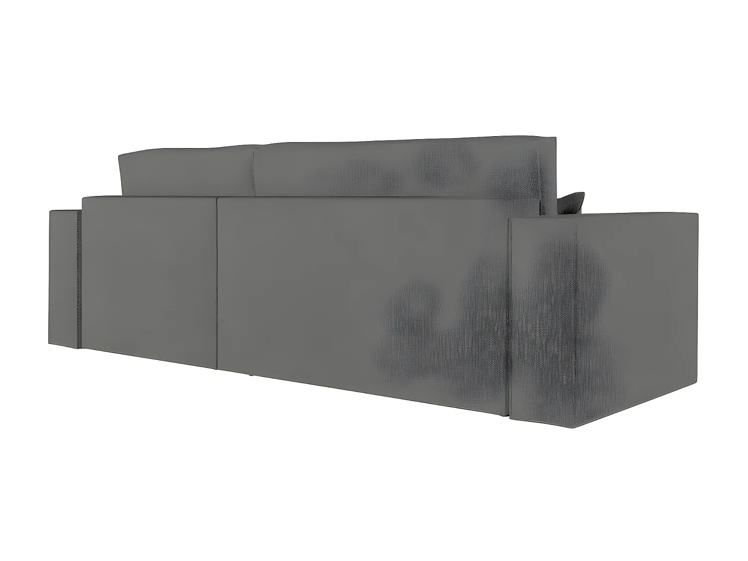 Canapé d'angle 3 places convertible réversible Clarisse avec coffre en tissu bouclette - Gris - L269 x P159 x H89cm - Loungitude