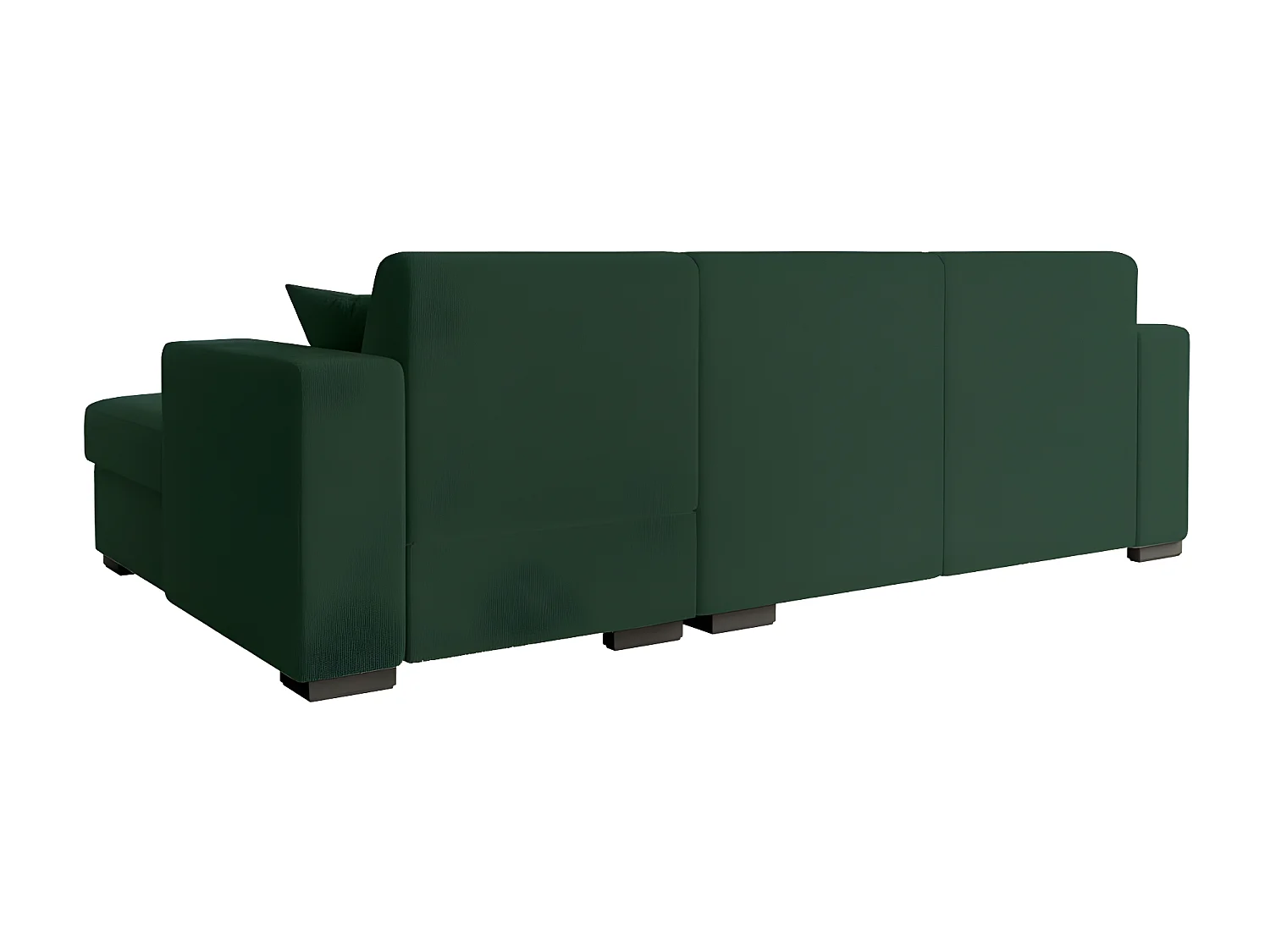 Canapé d'angle droit 4 places Fuji XL convertible avec coffre en tissu bouclette - Vert - L262 x P157 x H83cm - Loungitude
