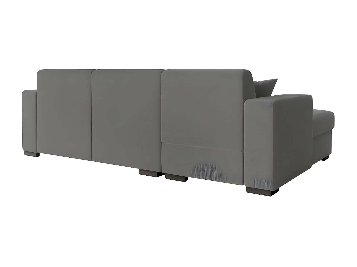 Canapé d'angle gauche 4 places Fuji XL convertible avec coffre en tissu bouclette - Gris - L262 x P157 x H83cm - Loungitude