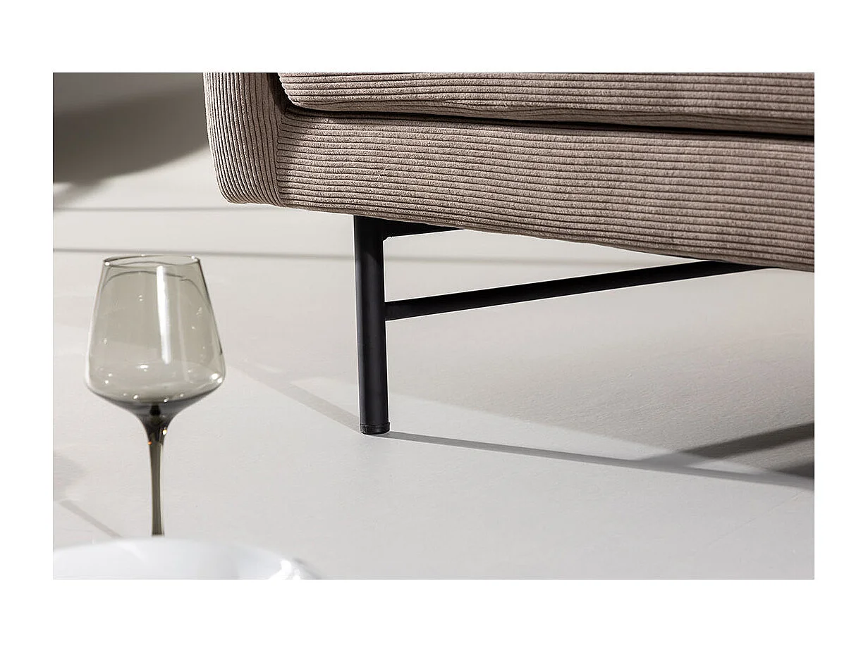 Canapé Côtelé 3 Places "Sky" 198cm Marron