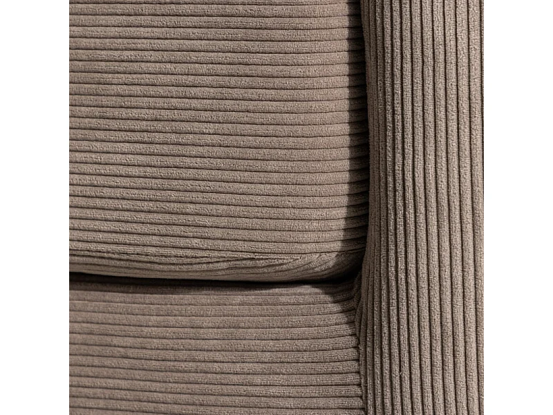 Canapé Côtelé 3 Places "Sky" 198cm Marron