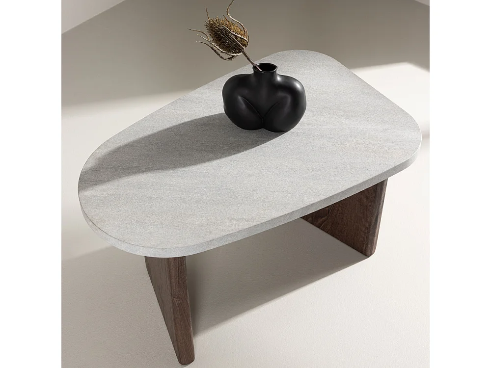 Table d'Appoint Design "Gronvik" 70cm Gris Clair