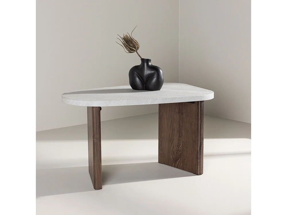 Table d'Appoint Design "Gronvik" 70cm Gris Clair