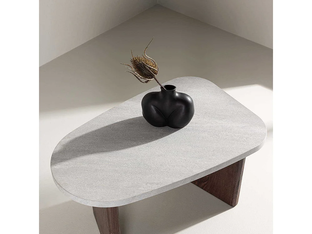 Table d'Appoint Design "Gronvik" 70cm Gris Clair