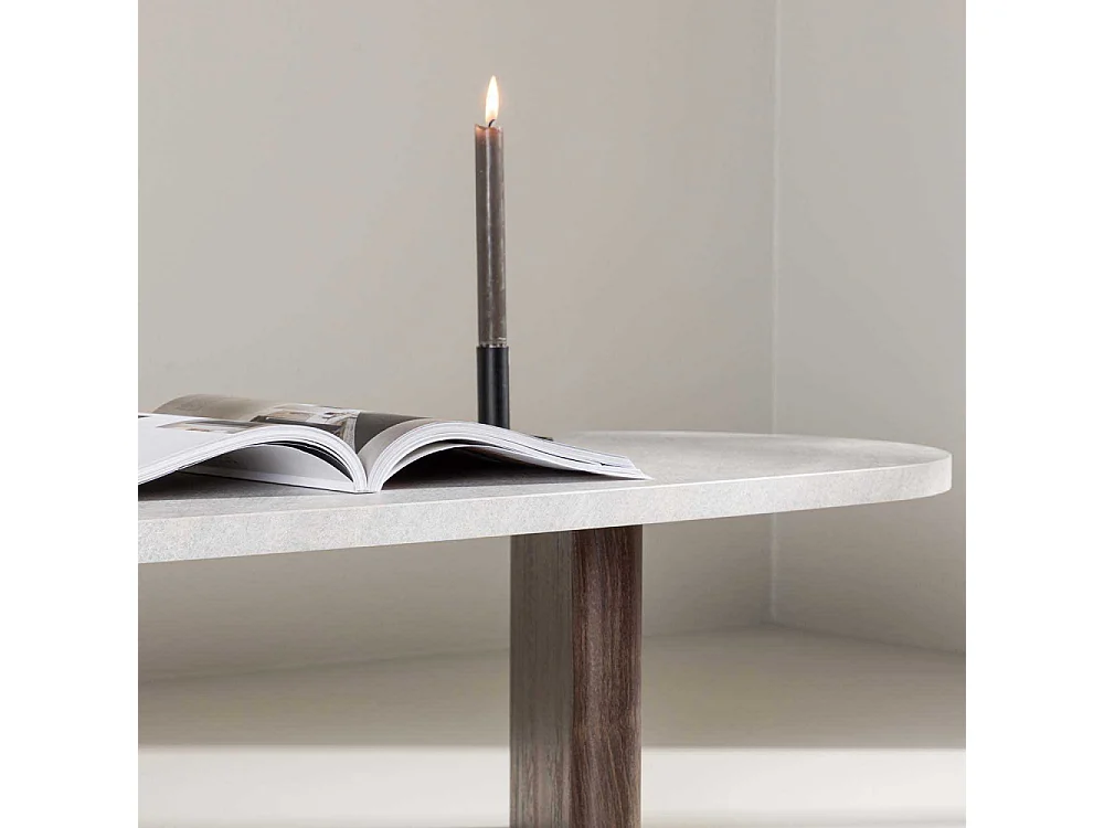 Table Basse Design "Gronvik" 130cm Gris Clair