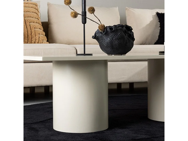 Table Basse Design "Sandvika" 120cm Beige