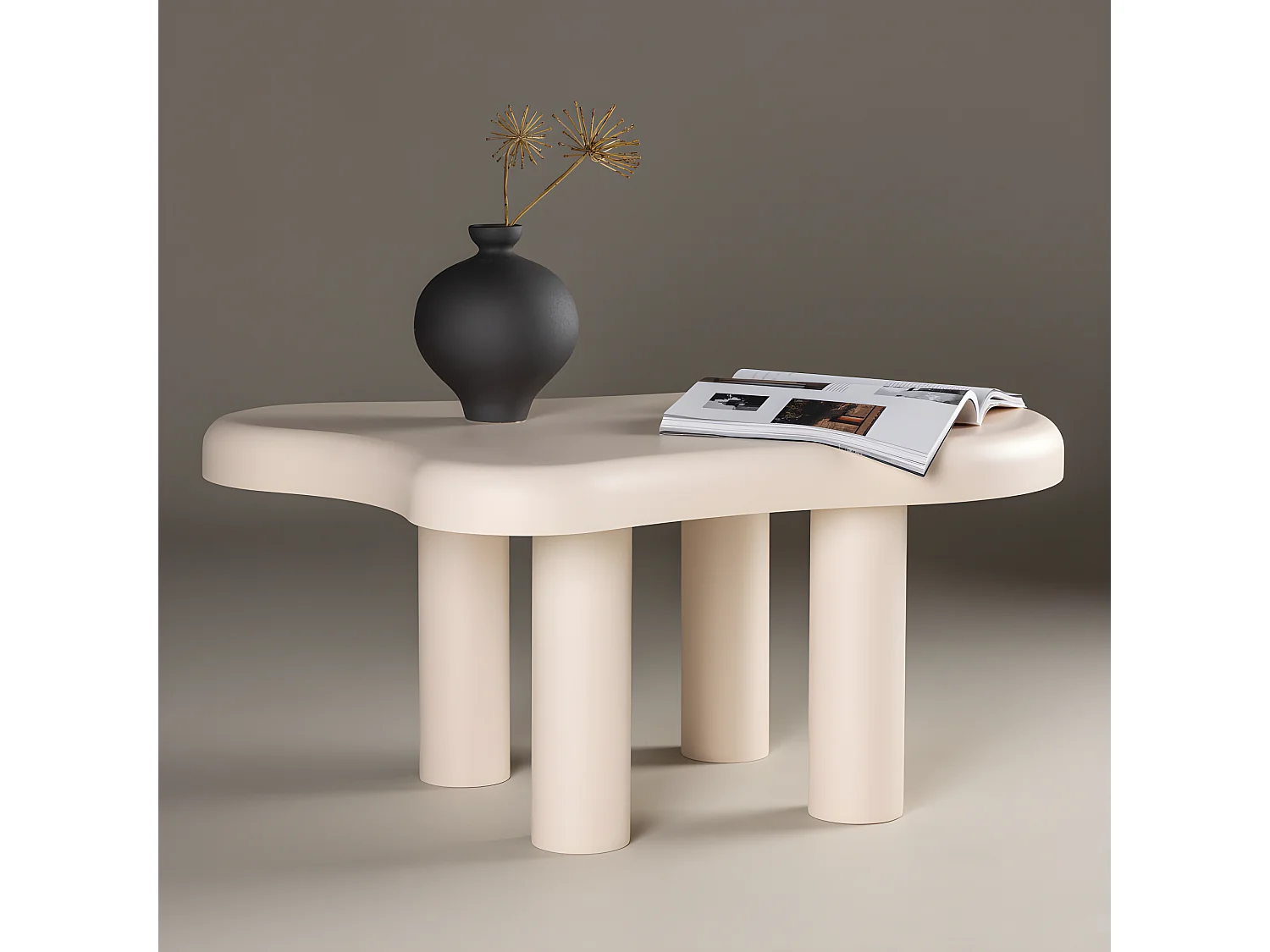 Table Basse Design "Stromstad" 100cm Blanc