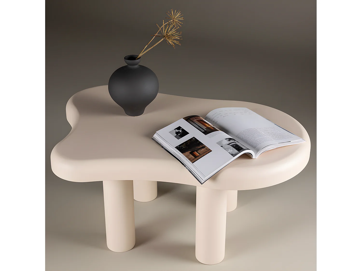 Table Basse Design "Stromstad" 100cm Blanc