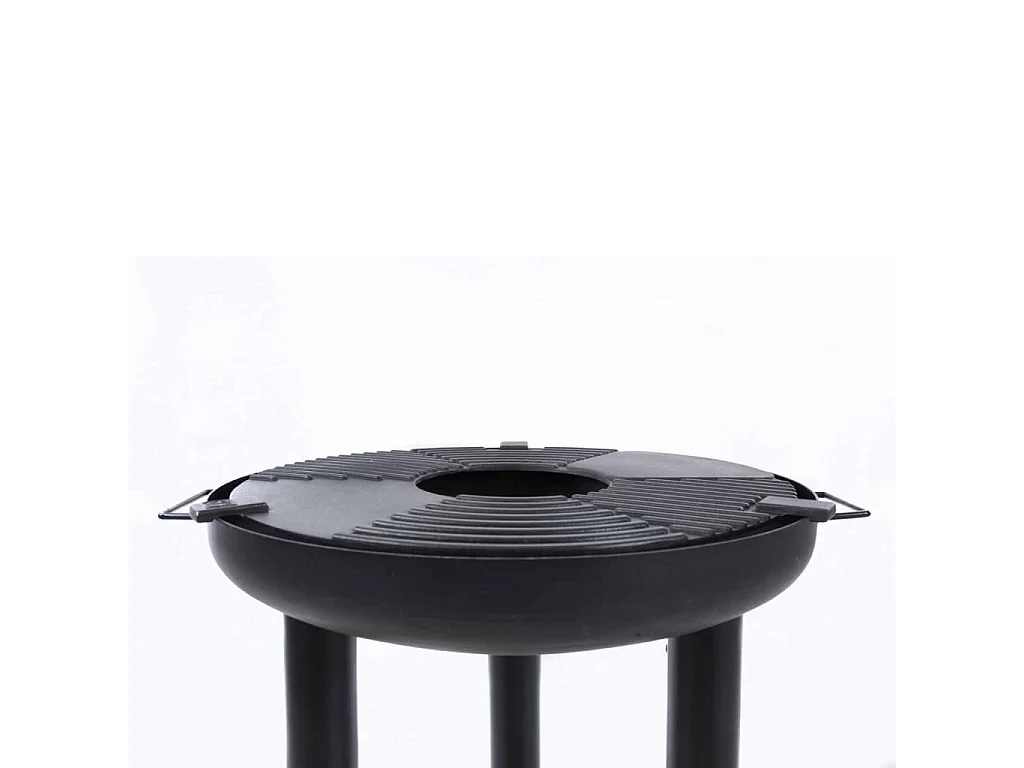 Barbecue gril à plancha Noir Acier