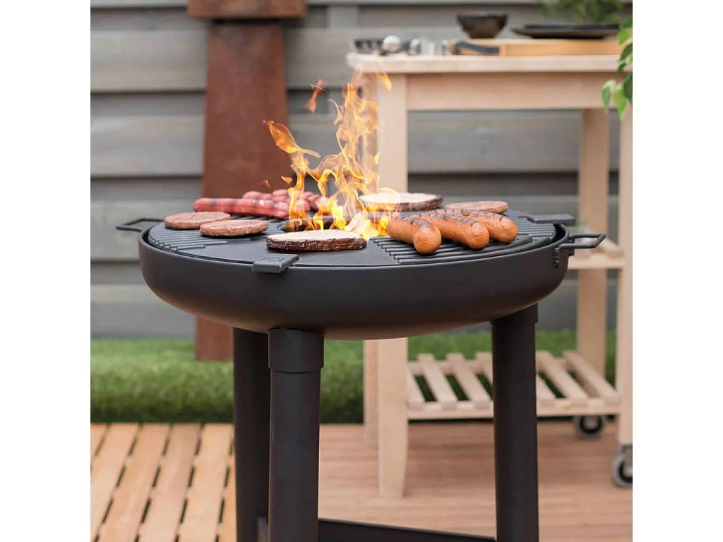 Barbecue gril à plancha Noir Acier