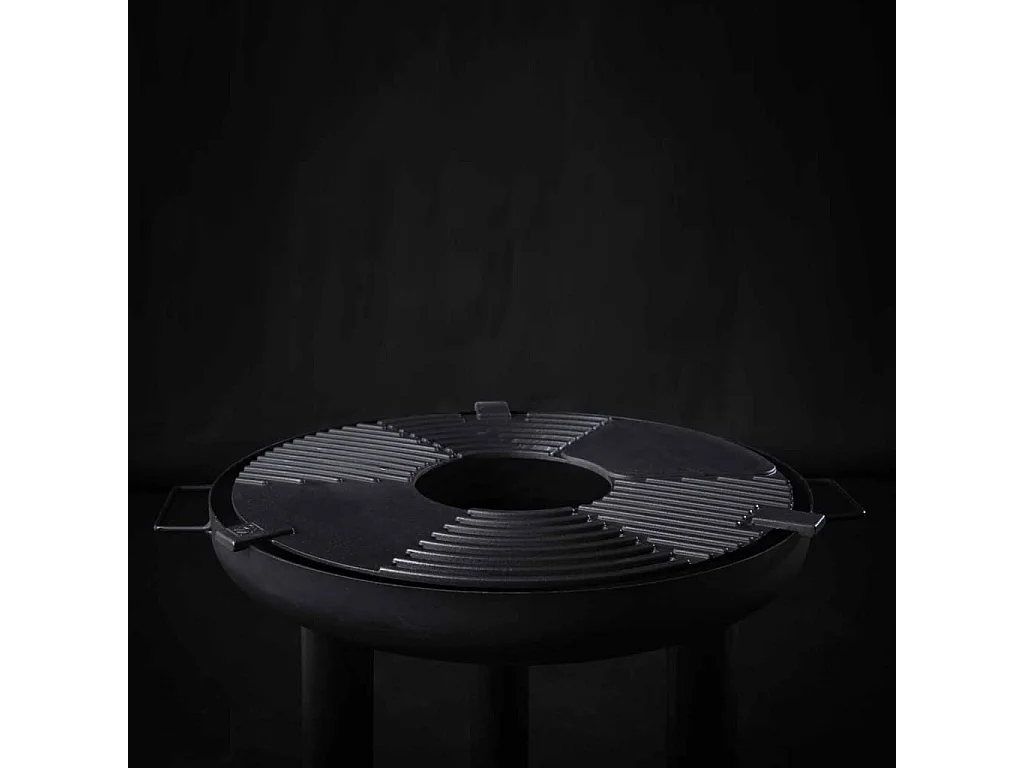 Barbecue gril à plancha Noir Acier