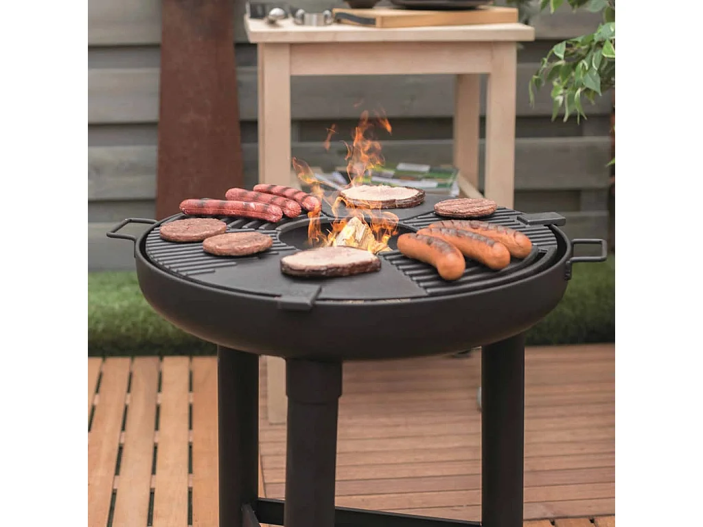 Barbecue gril à plancha Noir Acier