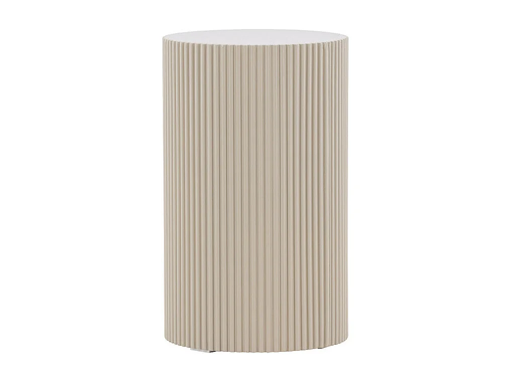 Mesa de rincón Lenox Ø30cm pedestal beige.