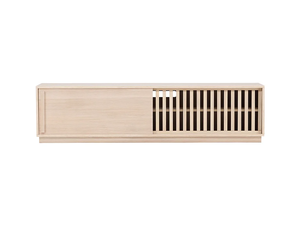 Meuble TV Design Nervuré "Lugo" 180cm Naturel