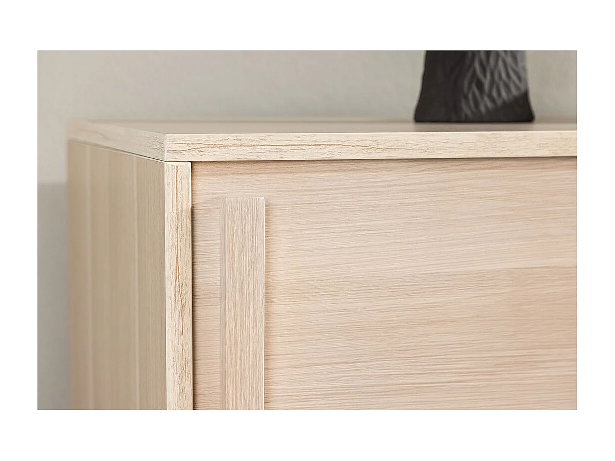 Meuble TV Design Nervuré "Lugo" 180cm Naturel