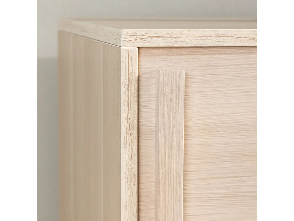 Meuble TV Design Nervuré "Lugo" 180cm Naturel