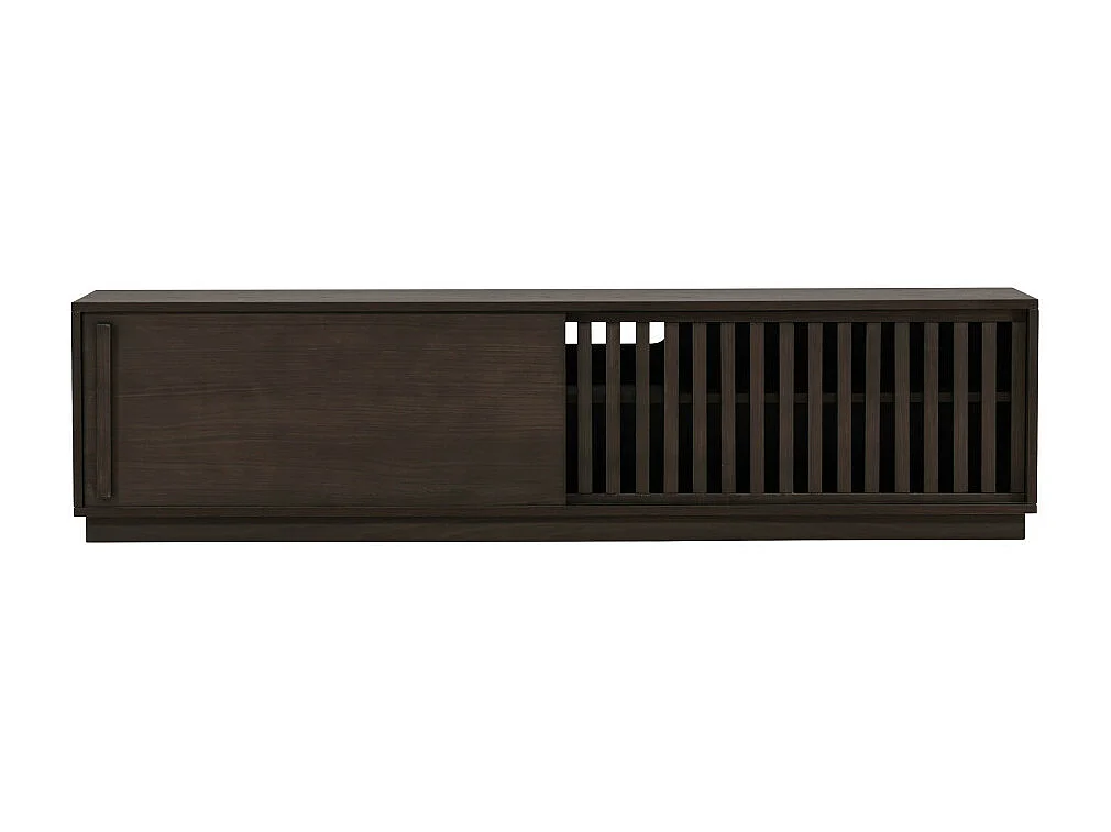 Meuble TV Design Nervuré "Lugo" 180cm Marron
