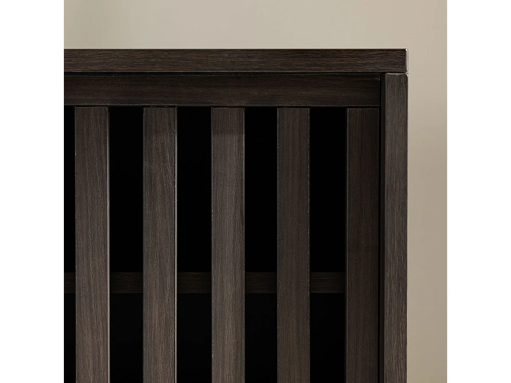 Meuble TV Design Nervuré "Lugo" 180cm Marron